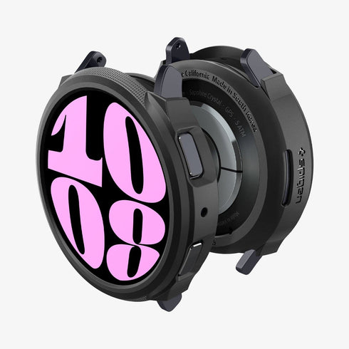 ACS06394 - Galaxy Watch 6 Classic (47mm) Case Liquid Air in matte black showing the front
